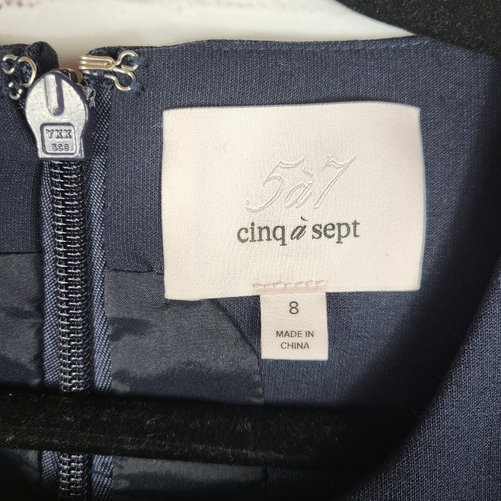 Cinq A Sept Alison Dress in Navy Blue Size 8 - Picture 10 of 11